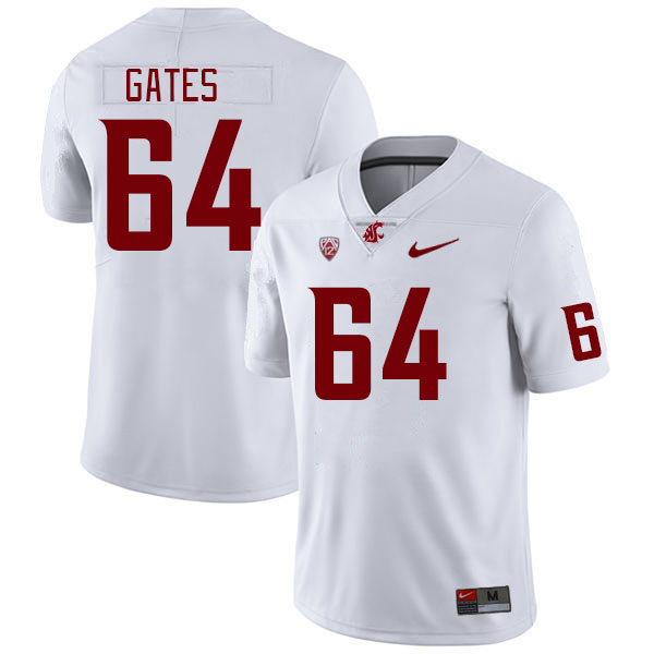 Washington State Cougars #64 Nate Gates College Football Jerseys Stitched Sale-White